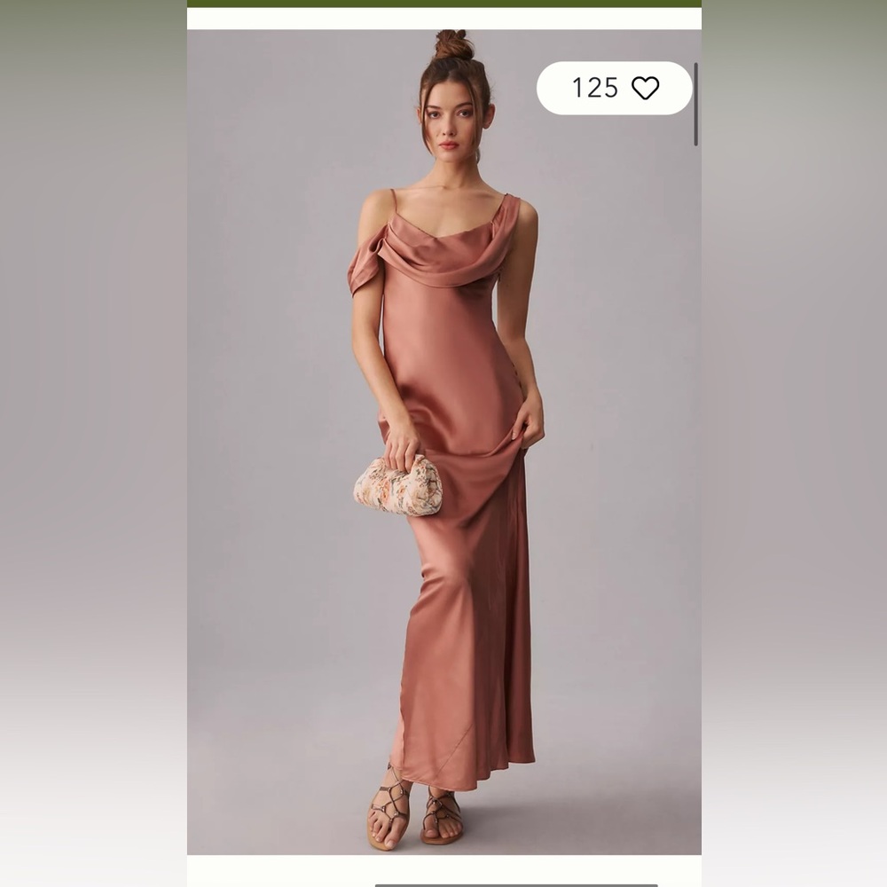 Reformation Satin Maxi Dress in Dusty Rose